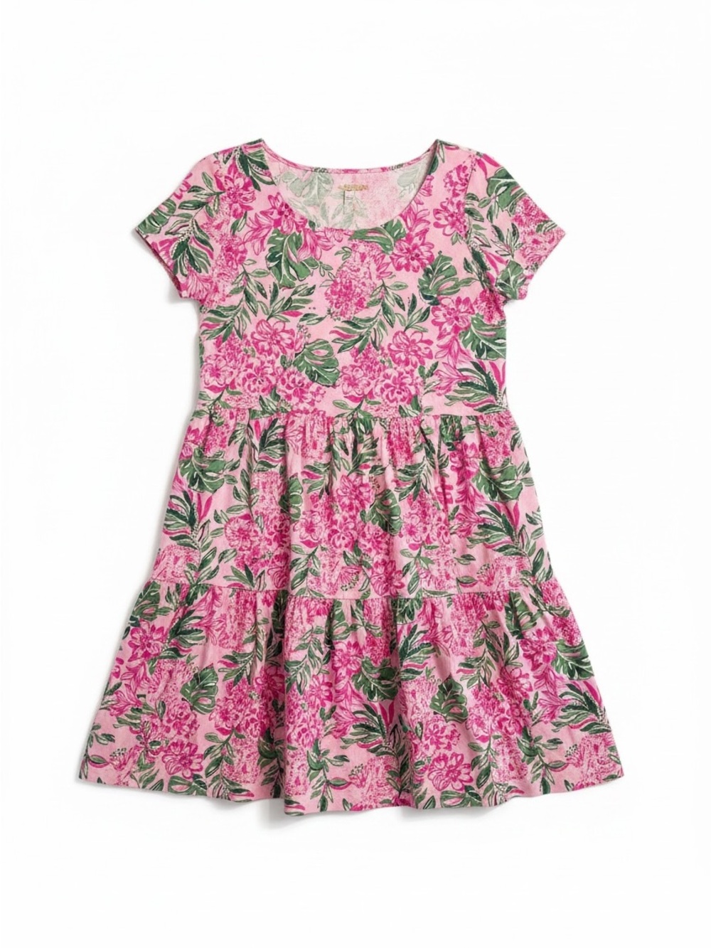 Lilly Pulitzer Geanna Dress Womens Small Pink Koala La La NWT Tiered Cotton